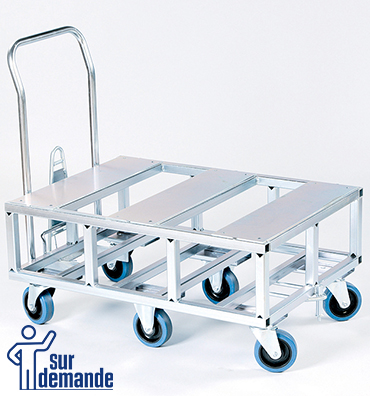 support robuste roulant réhaussé pour transporter des charges lourdes de façon ergonomique