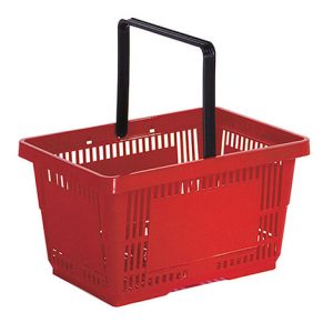 Panier 28 litres libre-service rouge